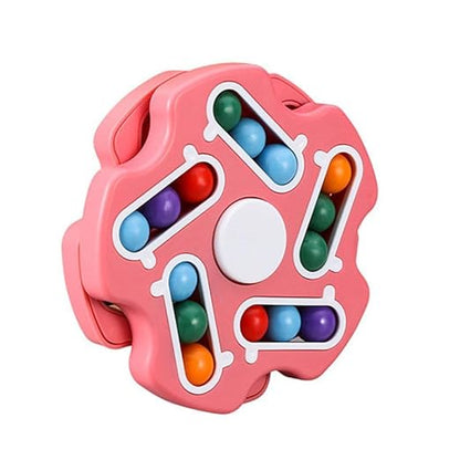 Fidget Toy Rotating Magic Bean Cube Spinner (PACK OF 1) (MULTICOLOR)