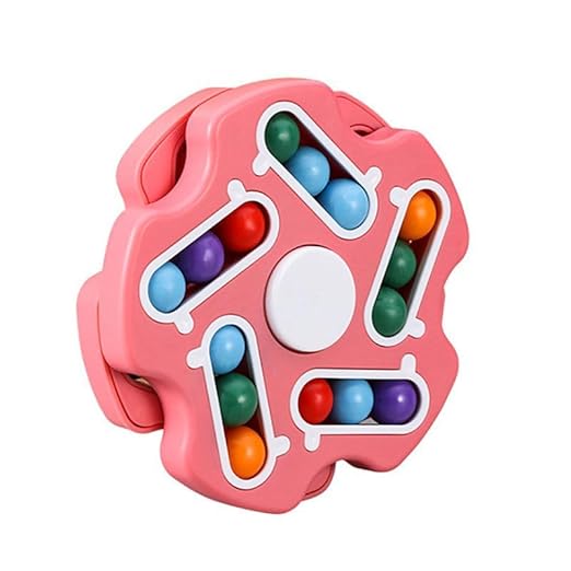 Fidget Toy Rotating Magic Bean Cube Spinner (PACK OF 1) (MULTICOLOR)