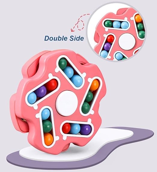 Fidget Toy Rotating Magic Bean Cube Spinner (PACK OF 1) (MULTICOLOR)