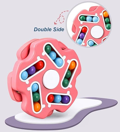 Fidget Toy Rotating Magic Bean Cube Spinner (PACK OF 1) (MULTICOLOR)