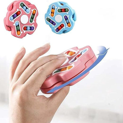 Fidget Toy Rotating Magic Bean Cube Spinner (PACK OF 1) (MULTICOLOR)