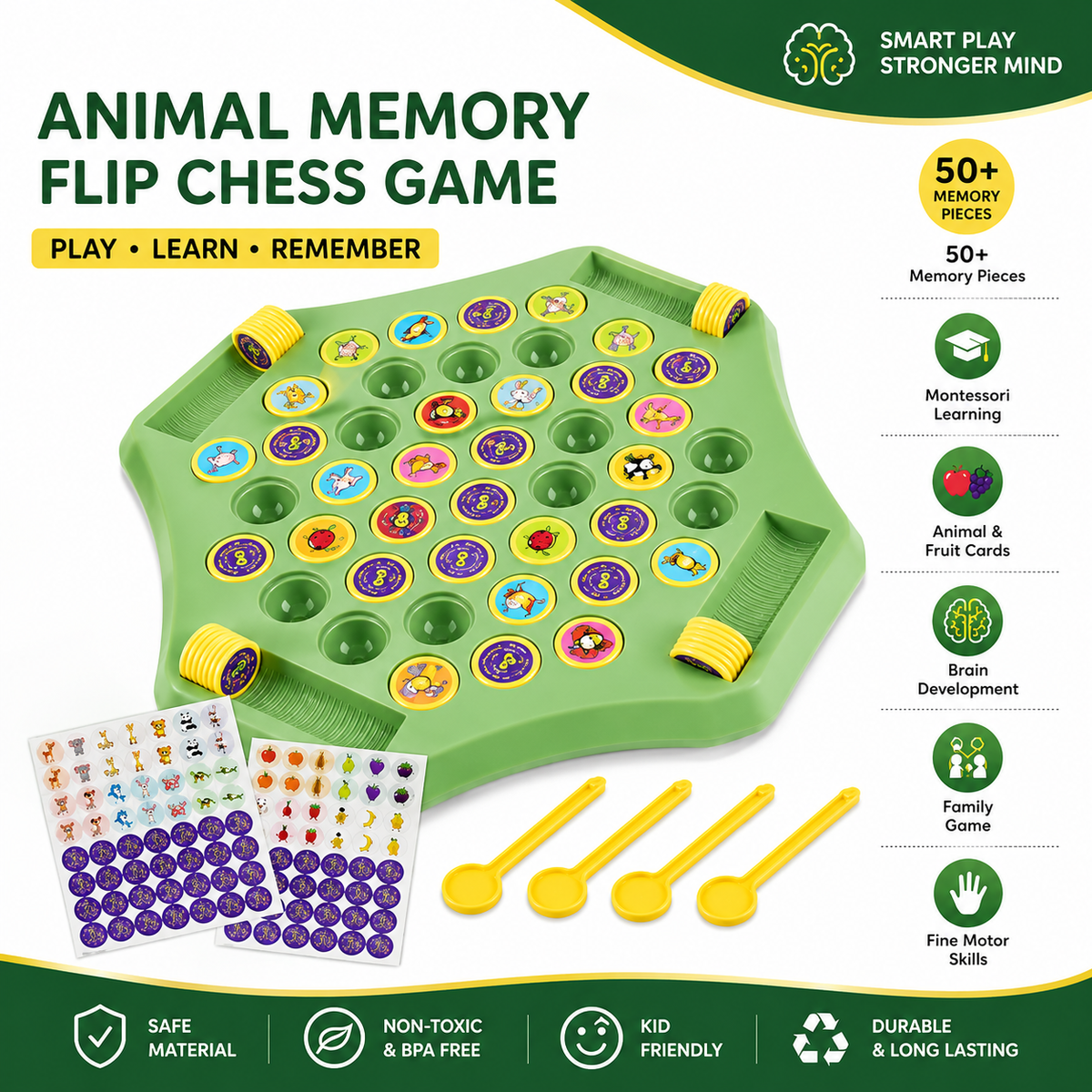 Animal Memory Flip Chess Game