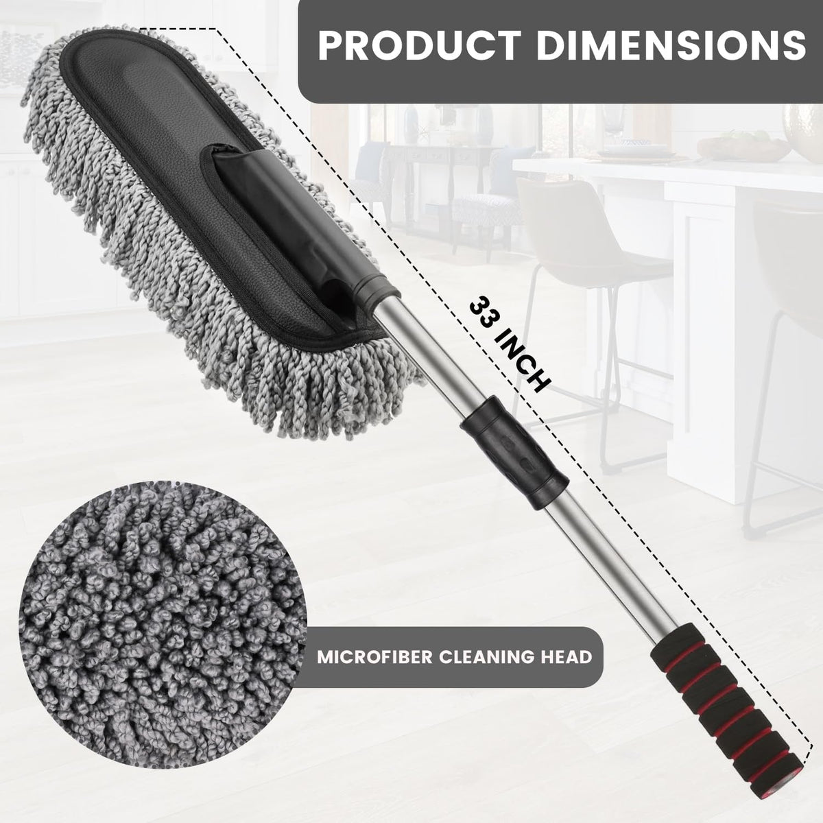 Microfiber Car Duster Brush with Extendable Handle