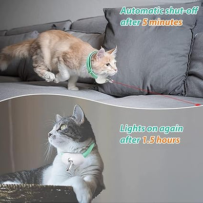 Cat Toys for Kitten Cat Collar with Laser Light Cat Teaser Adjustable Cat Collar Toy Chasing Toy Self-Entertainment