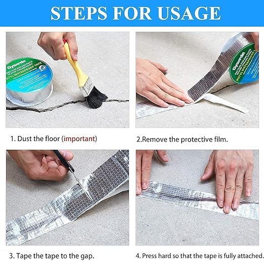 Flashing Tape Water Leak Tape Waterproof Tape Leak-Proof Materials Strong Self-Adhesive Suitable Cracks